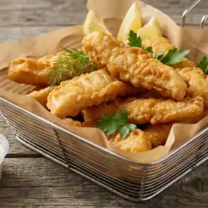 Tiras de pescado rebosado